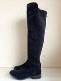 CLARKS NAVY BLUE SUEDE KNEE LENGTH BOOTS SIZE 3/35.5