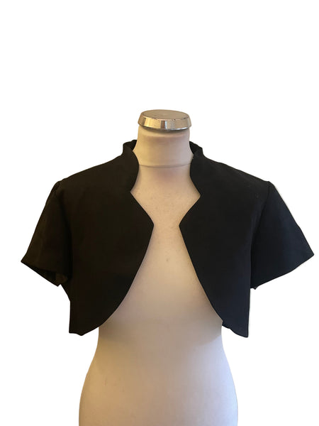 ROMAN ORIGINALS BLACK EDGE TO EDGE BOLERO JACKET  SIZE 16