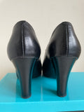 MARC BY MARC JACOBS BLACK LEATHER WORKWEAR HEEL COURT SHOES SIZE 5/38
