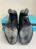MARC BY MARC JACOBS BLACK LEATHER WORKWEAR HEEL COURT SHOES SIZE 5/38