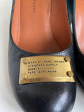 MARC BY MARC JACOBS BLACK LEATHER WORKWEAR HEEL COURT SHOES SIZE 5/38