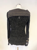 SAVE THE QUEEN BLACK & GOLD WIDE NECK ALPACA BLEND LONG SLEEVED JUMPER SIZE M