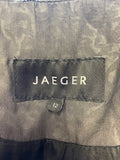 JAEGER GREY ZIP FRONT CONCEALED HOOD LIGHTWEIGHT JACKET SIZE 12