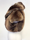 KAREN MILLEN BROWN FAUX FUR COLLARED BOLERO JACKET SIZE 10
