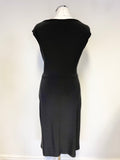 RALPH LAUREN BLACK SLEEVELESS TWIST FRONT SLEEVELESS PENCIL DRESS SIZE 6 UK 10