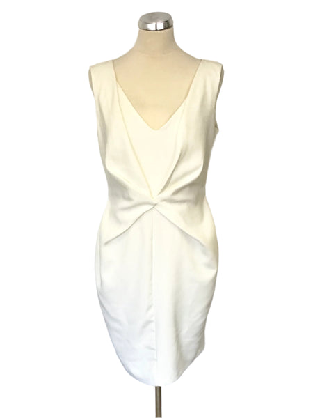 ARIELLA WHITE V NECK SLEEVELESS PENCIL DRESS SIZE 14