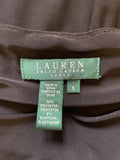 RALPH LAUREN BLACK SLEEVELESS TWIST FRONT SLEEVELESS PENCIL DRESS SIZE 6 UK 10