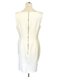 ARIELLA WHITE V NECK SLEEVELESS PENCIL DRESS SIZE 14