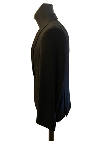 MARKS & SPENCER BLACK MACHINE WASHABLE TUXEDO SUIT SIZE 40 SHORT