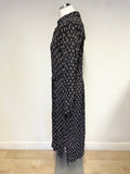 BRAND NEW TOAST SLATE DIAMOND DOT LONG SLEEVE MIDI DRESS SIZE 10