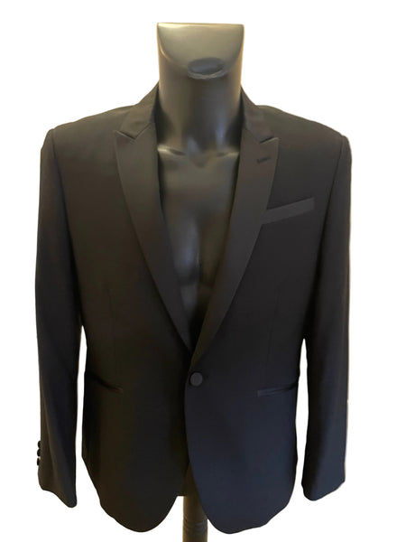 MARKS & SPENCER SUPER SLIM FIT BLACK TUXEDO JACKET SIZE 40S