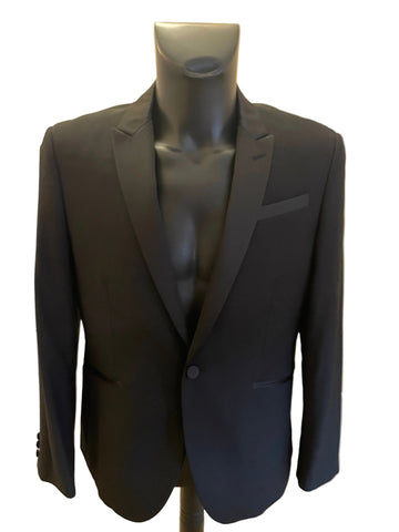 MARKS & SPENCER SUPER SLIM FIT BLACK TUXEDO JACKET SIZE 40S