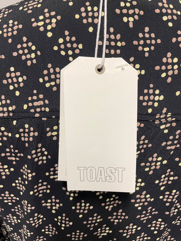 BRAND NEW TOAST SLATE DIAMOND DOT LONG SLEEVE MIDI DRESS SIZE 10