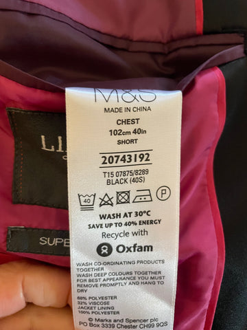 MARKS & SPENCER SUPER SLIM FIT BLACK TUXEDO JACKET SIZE 40S