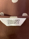 TOAST BROWN & CREAM SPOT 3/4 SLEEVE SHIFT DRESS SIZE 10