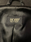 HOBBS 100% WOOL BLACK COLLARED 3/4 SLEEVED JACKET SIZE 18
