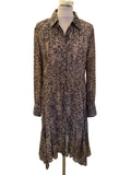 ALL SAINTS BROWN LONG SLEEVE LIZZY PATCH DRESS SIZE MEDIUM