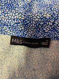MARKS & SPENCER BLUE PRINT LONG SLEEVED MIDI DRESS SIZE 14