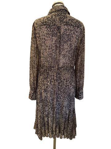 ALL SAINTS BROWN LONG SLEEVE LIZZY PATCH DRESS SIZE MEDIUM