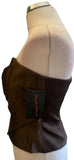 BRAND NEW FRANK USHER BROWN STRAPLESS BUSTIER TOP SIZE 12