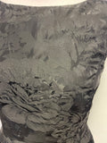 LAURA ASHLEY BLACK FLORAL PRINT SLEEVELESS FIT & FLARE DRESS SIZE 12