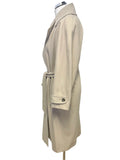 PRIVATE LINE ECRU WOOL & CASHMERE KNEE LENGTH BELTED COAT SIZE 10