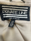 PRIVATE LINE ECRU WOOL & CASHMERE KNEE LENGTH BELTED COAT SIZE 10