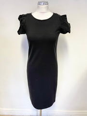 JAMES LAKELAND BLACK SHORT PUFF SLEEVE SHIFT DRESS SIZE 42 UK 10