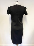 JAMES LAKELAND BLACK SHORT PUFF SLEEVE SHIFT DRESS SIZE 42 UK 10