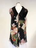 TED BAKER GEORGAH OPULENT BLOOM REVERSIBLE OVER LAYER MINI DRESS SIZE 3 UK 12/14