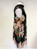 TED BAKER GEORGAH OPULENT BLOOM REVERSIBLE OVER LAYER MINI DRESS SIZE 3 UK 12/14