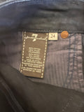 7 FOR ALL MANKIND A POCKET DARK BLUE DENIM BOOTCUT JEANS SIZE 24