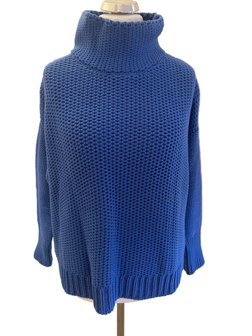 MINT VELVET BLUE CHUNKY KNIT LONG SLEEVE JUMPER SIZE XL