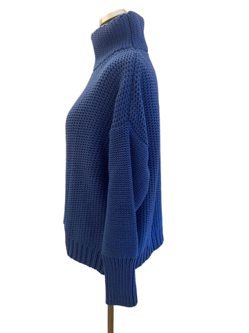 MINT VELVET BLUE CHUNKY KNIT LONG SLEEVE JUMPER SIZE XL