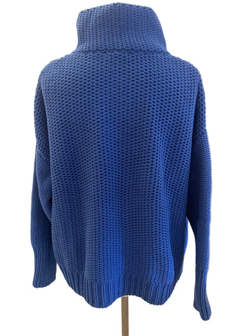 MINT VELVET BLUE CHUNKY KNIT LONG SLEEVE JUMPER SIZE XL