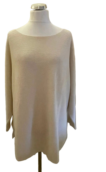 MODERN RARITY IVORY 100% CASHMERE OVERSIZE JUMPER  SIZE L