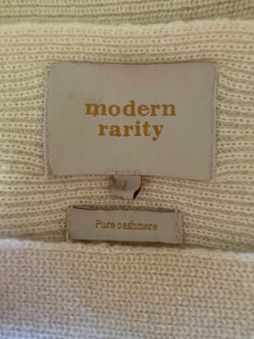 MODERN RARITY IVORY 100% CASHMERE OVERSIZE JUMPER  SIZE L