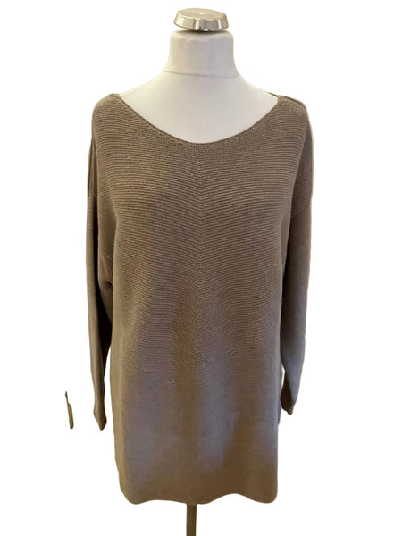 BRAND NEW MODERN RARITY BEIGE RIB KNIT OVERSIZE JUMPER SIZE L