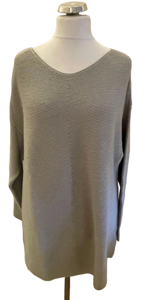 BRAND NEW MODERN RARITY GREY RIB KNIT OVERSIZE JUMPER  SIZE L