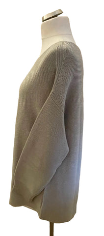 BRAND NEW MODERN RARITY GREY RIB KNIT OVERSIZE JUMPER  SIZE L