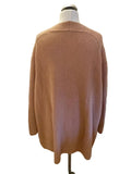 MODERN RARITY PINK V NECK RIB KNIT OVERSIZE JUMPER SIZE XL