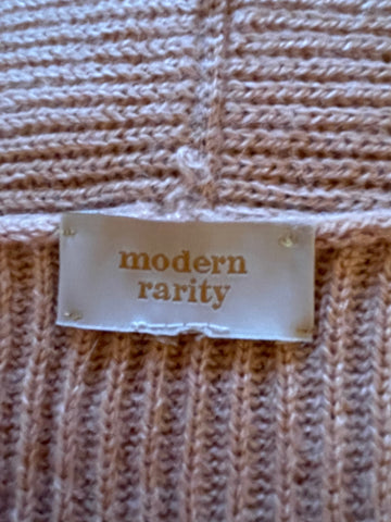 MODERN RARITY PINK V NECK RIB KNIT OVERSIZE JUMPER SIZE XL