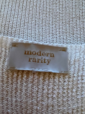 BRAND NEW MODERN RARITY CREAM FINE RIB KNIT OVERSIZE JUMPER SIZE XL