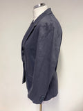 BRAND NEW JIGSAW PORTOFINO PEWTER GREY LINEN 3/4 SLEEVED JACKET SIZE 12