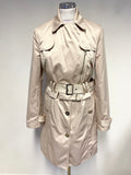 LIPSY CREAM BUTTON FRONT WITH BELTED ZIP OVERLAY TRENCH COAT SIZE 12