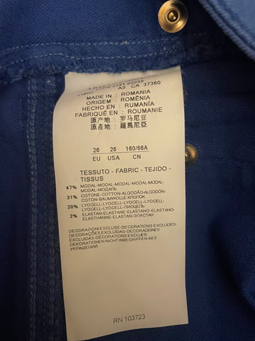 ARMANI ROYAL BLUE SKINNY LEG JEANS SIZE 26
