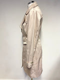 LIPSY CREAM BUTTON FRONT WITH BELTED ZIP OVERLAY TRENCH COAT SIZE 12