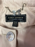 LIPSY CREAM BUTTON FRONT WITH BELTED ZIP OVERLAY TRENCH COAT SIZE 12