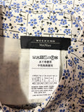 MAX MARA 100% SILK BLUE DITSY FLORAL PRINT LONG SLEEVED BLOUSE SIZE 12