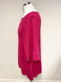 PHASE EIGHT FUCHIA PINK RELAXED FIT SHORT SLEEVED JUMPER SIZE 12
